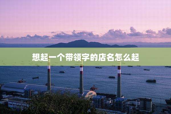 想起一个带领字的店名怎么起