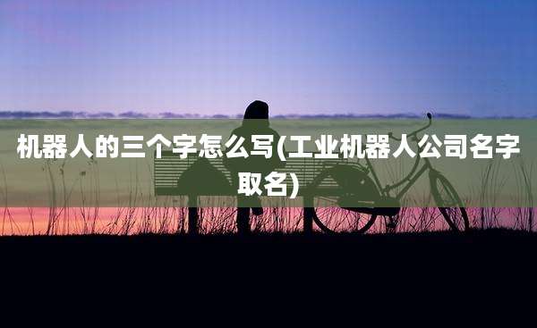 机器人的三个字怎么写(工业机器人公司名字取名)