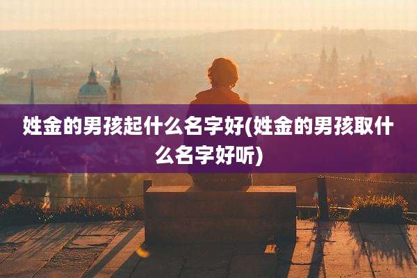 姓金的男孩起什么名字好(姓金的男孩取什么名字好听)