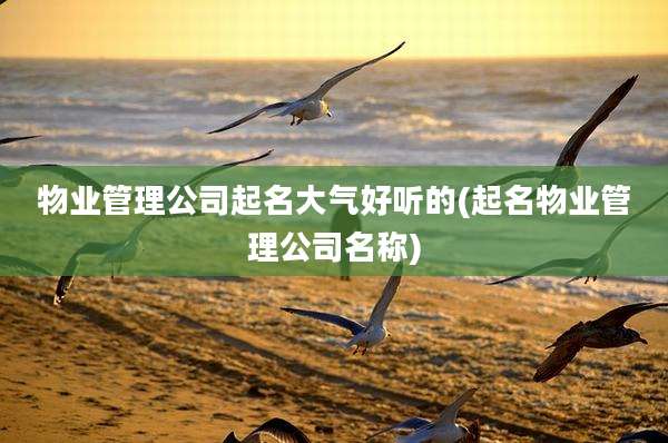 物业管理公司起名大气好听的(起名物业管理公司名称)