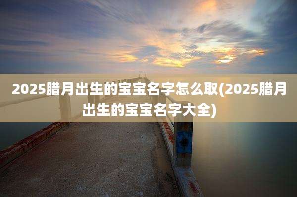 2025腊月出生的宝宝名字怎么取(2025腊月出生的宝宝名字大全)