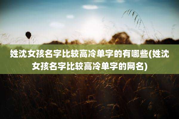 姓沈女孩名字比较高冷单字的有哪些(姓沈女孩名字比较高冷单字的网名)