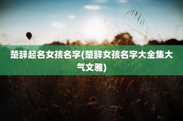 楚辞起名女孩名字(楚辞女孩名字大全集大气文雅)