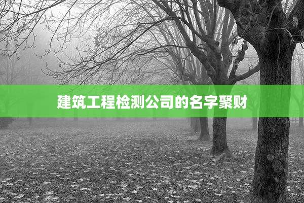 建筑工程检测公司的名字聚财