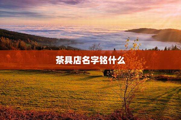 茶具店名字铭什么
