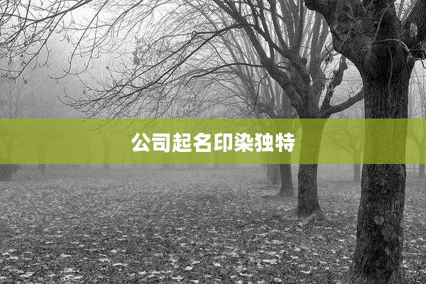 公司起名印染独特
