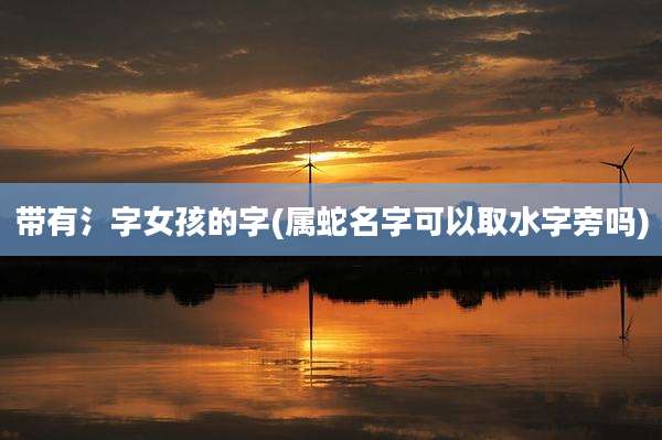带有氵字女孩的字(属蛇名字可以取水字旁吗)