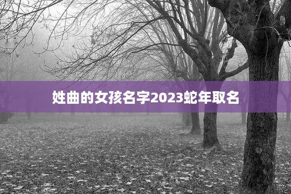 姓曲的女孩名字2023蛇年取名