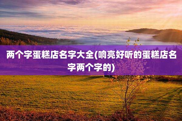 两个字蛋糕店名字大全(响亮好听的蛋糕店名字两个字的)