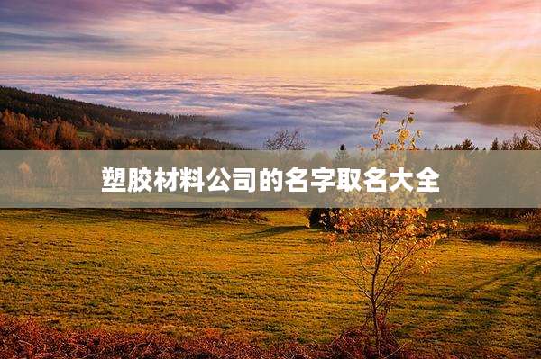 塑胶材料公司的名字取名大全
