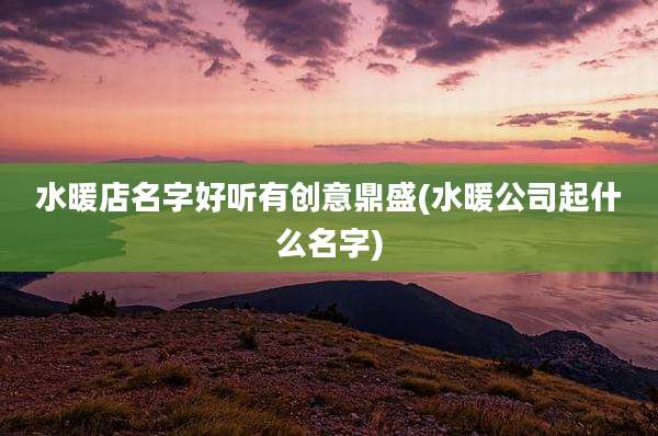 水暖店名字好听有创意鼎盛(水暖公司起什么名字)