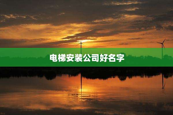 电梯安装公司好名字