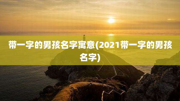 带一字的男孩名字寓意(2021带一字的男孩名字)