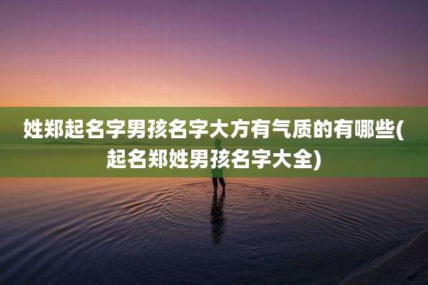 姓郑起名字男孩名字大方有气质的有哪些(起名郑姓男孩名字大全)