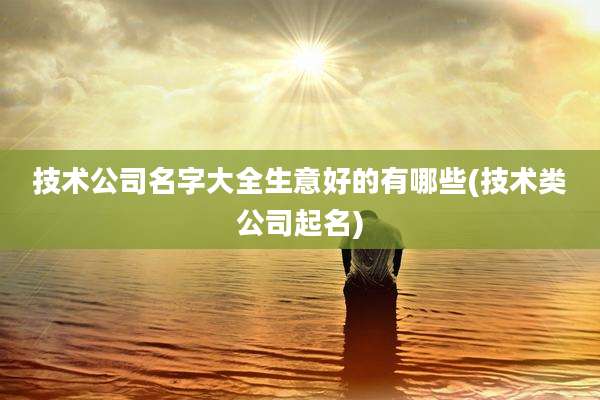 技术公司名字大全生意好的有哪些(技术类公司起名)