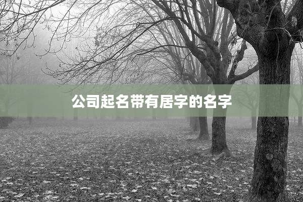 公司起名带有居字的名字