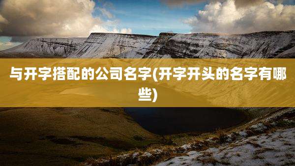 与开字搭配的公司名字(开字开头的名字有哪些)