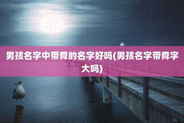 男孩名字中带舜的名字好吗(男孩名字带舜字大吗)