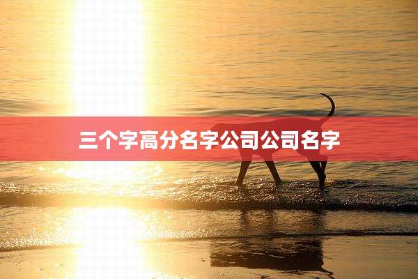 三个字高分名字公司公司名字