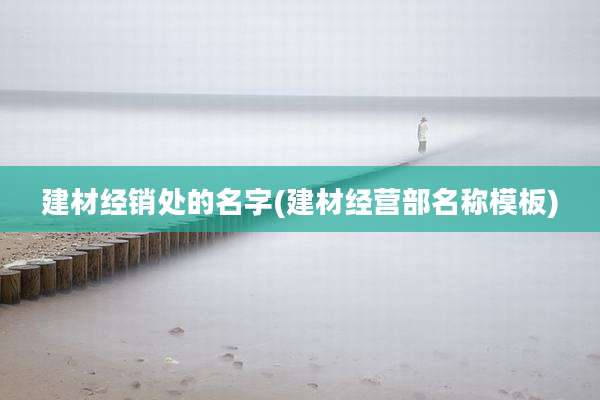建材经销处的名字(建材经营部名称模板)