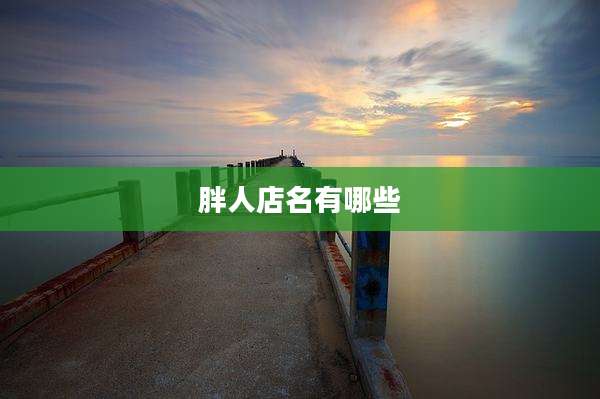 胖人店名有哪些