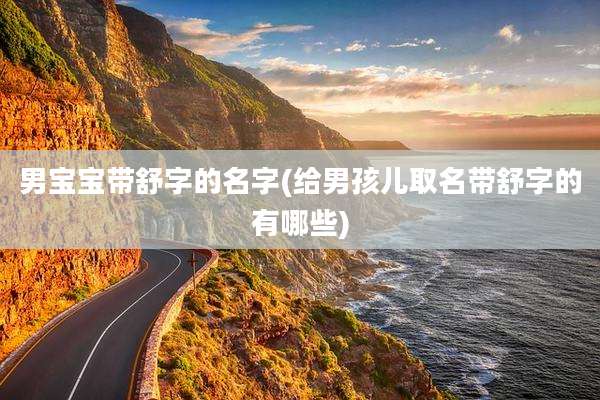 男宝宝带舒字的名字(给男孩儿取名带舒字的有哪些)