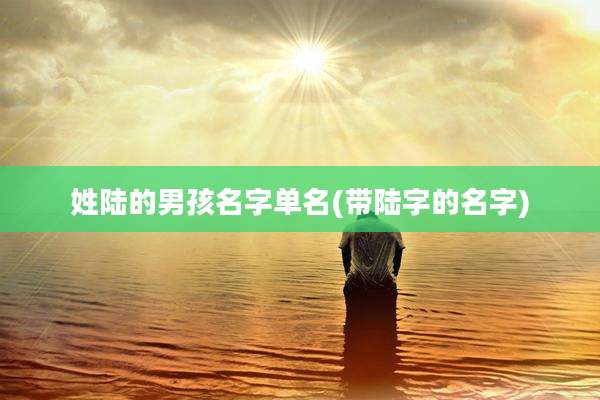 姓陆的男孩名字单名(带陆字的名字)