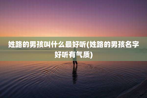 姓路的男孩叫什么最好听(姓路的男孩名字好听有气质)