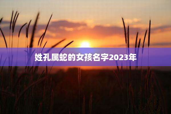 姓孔属蛇的女孩名字2023年