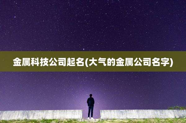 金属科技公司起名(大气的金属公司名字)