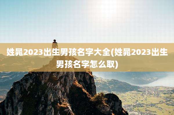姓晁2023出生男孩名字大全(姓晁2023出生男孩名字怎么取)