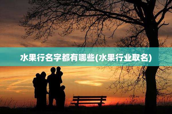 水果行名字都有哪些(水果行业取名)