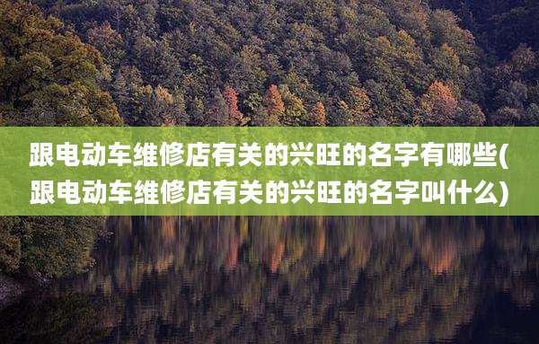 跟电动车维修店有关的兴旺的名字有哪些(跟电动车维修店有关的兴旺的名字叫什么)