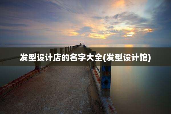发型设计店的名字大全(发型设计馆)