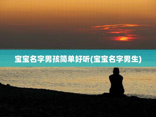 宝宝名字男孩简单好听(宝宝名字男生)
