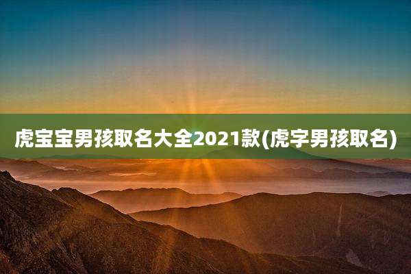 虎宝宝男孩取名大全2021款(虎字男孩取名)