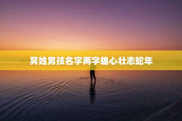 冥姓男孩名字两字雄心壮志蛇年