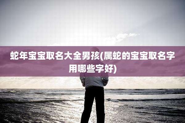 蛇年宝宝取名大全男孩(属蛇的宝宝取名字用哪些字好)