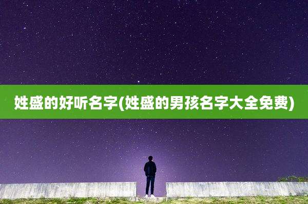 姓盛的好听名字(姓盛的男孩名字大全免费)