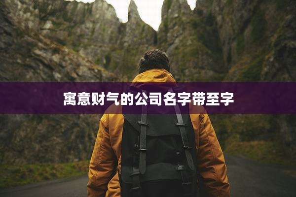 寓意财气的公司名字带至字