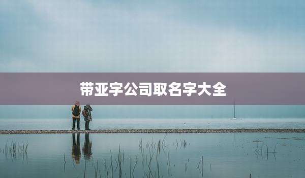 带亚字公司取名字大全