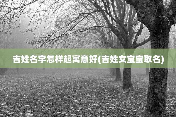 吉姓名字怎样起寓意好(吉姓女宝宝取名)