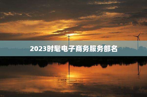 2023时髦电子商务服务部名