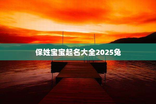 保姓宝宝起名大全2025兔