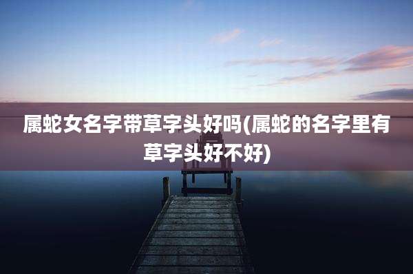 属蛇女名字带草字头好吗(属蛇的名字里有草字头好不好)