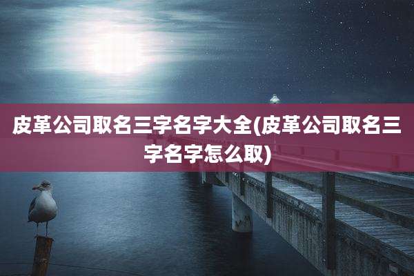 皮革公司取名三字名字大全(皮革公司取名三字名字怎么取)