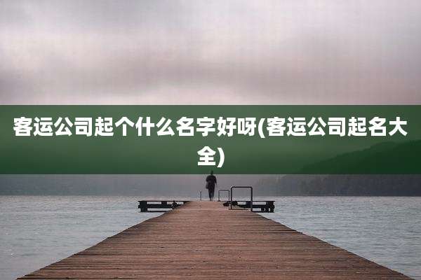 客运公司起个什么名字好呀(客运公司起名大全)