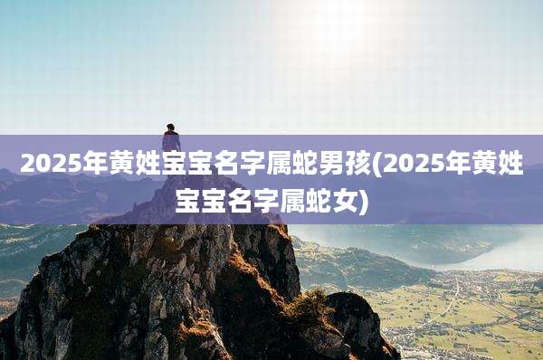 2025年黄姓宝宝名字属蛇男孩(2025年黄姓宝宝名字属蛇女)