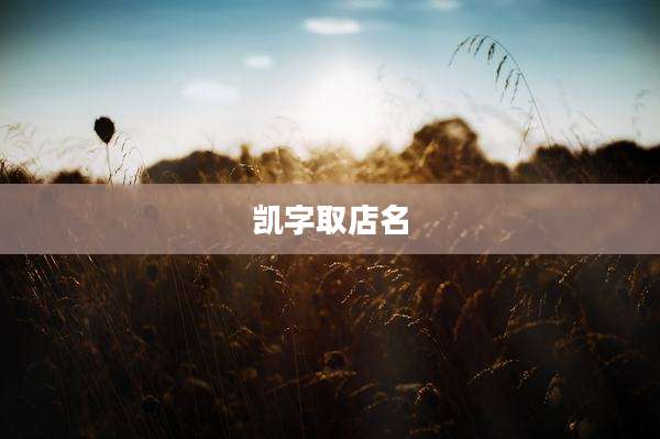 凯字取店名