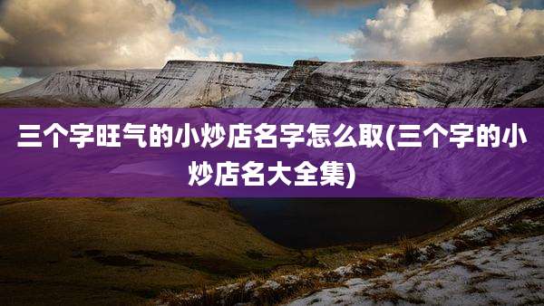 三个字旺气的小炒店名字怎么取(三个字的小炒店名大全集)